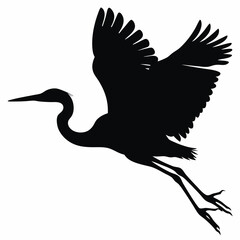 Obraz premium Heron in flight silhouette icon