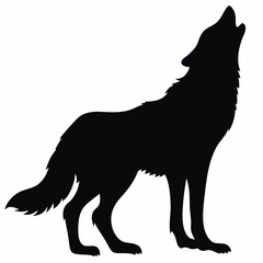 Obraz premium Howling wolf silhouette icon