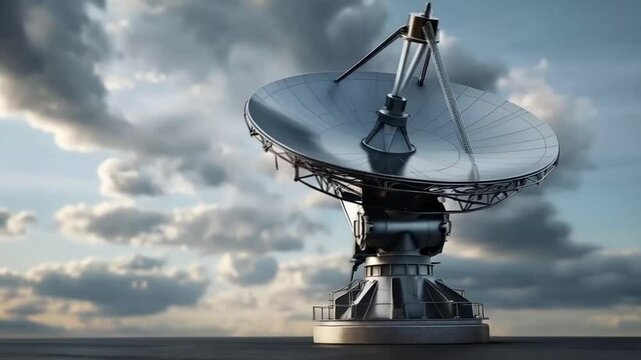 A large parabola is placed on the surface. Smooth repeating motion for background video animation