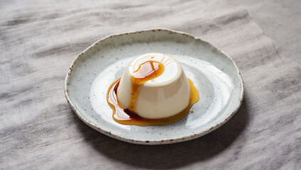Panna cotta with caramel sauce