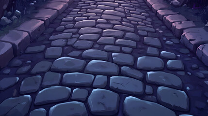 Fototapeta premium Cobblestone Path At Night