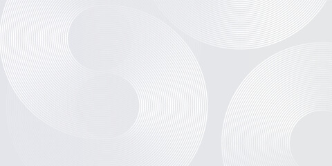 Modern white background with white circle lines digital future simple