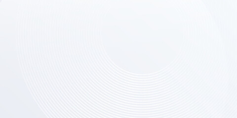 Modern white background with white circle lines. Digital future technology concept abstract simple