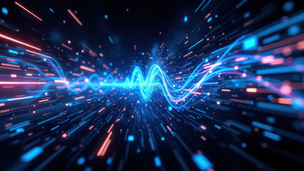 Fototapeta premium Kubernetes network visualization with a digital tunnel effect, representing secure data transfer.