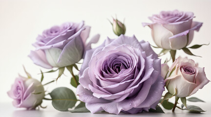 bouquet of purple roses. ai generated