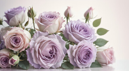 bouquet of purple roses. ai generated