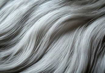Naklejka premium The fiber of the silver silk is very soft and fine, with a clear hair-like texture.