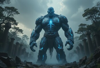 Fototapeta premium stone warrior standing