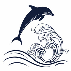 Naklejka premium dolphin vector illustration