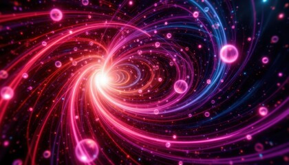 Cosmic Energy Swirl Create an abstract image depicting a swirling vortex of bright reds, purples, and blues