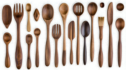 Minimalist Kitchen Utensils Illustration - Isolated on White