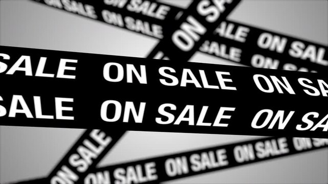 ON SALEの文字 黒いキューブがループ回転する背景,モノクロ,3D,
ON SALE Text Black Cube Looping Rotating Background,Monochrome,3D