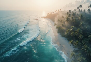 aerial view of the sea