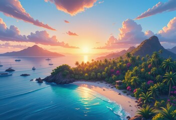 sunset over the sea