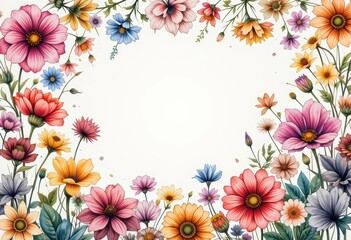 floral frame with flowers