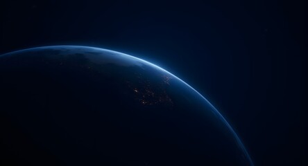 Fototapeta premium Earth from Space Dark Blue