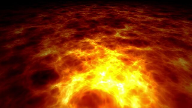 Dark orange red fire flames loop background. Cloud Fire Animation. Lava Flowing Animation.