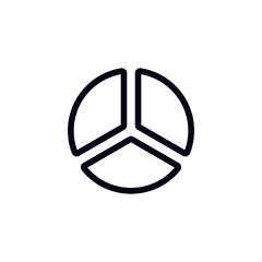 Simple black peace symbol with a thick outline, showcasing clean lines and a minimalist design.