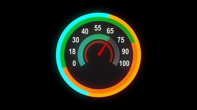 Speed meter animation. abstract color speed miter motion. abstract color speed miter 4k video footage. 1-90 speed motion.