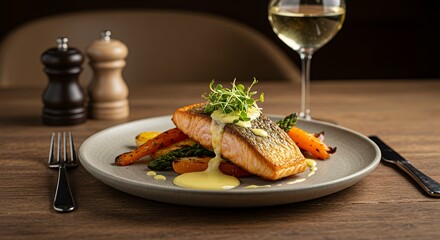 Delicious Roasted Salmon with Lemon-Dill Sauce and Roasted Vegetables