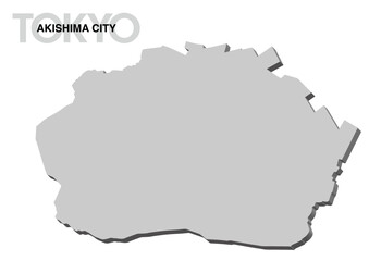東京都昭島市の3D地図