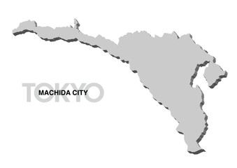 東京都町田市の3D地図