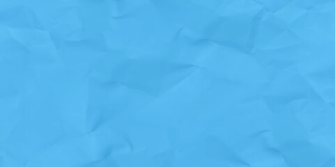 Blue clean crumpled paper background. Horizontal crumpled empty paper template for posters and banners. Vector illustration