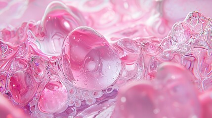 surrealistic elements depicted in shades of pink.