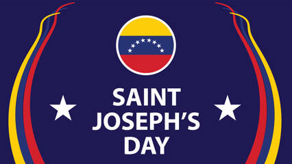 Saint Joseph's Day Venezuela web vector banner design illustration