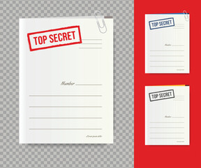 top secret paper document cover folder illustration