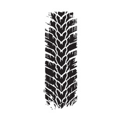 Black car tire tracks vector. Dirty tyre tracks stock flat design 
