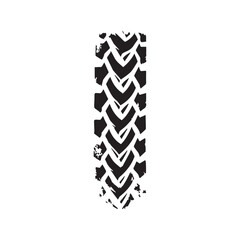 Black car tire tracks vector. Dirty tyre tracks stock flat design  © Riki