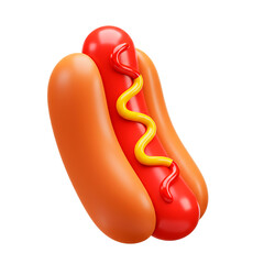 3d  delicious hot dog