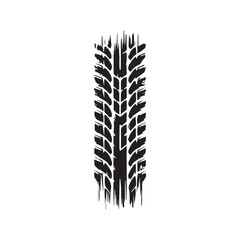 Black car tire tracks vector. Dirty tyre tracks stock flat design 