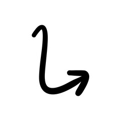 Arrow Turn Right Hand Drawn Icon