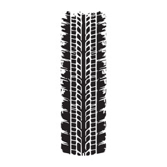 Black car tire tracks vector. Dirty tyre tracks stock flat design 