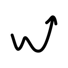 Arrow W Shape Up Hand Drawn Icon