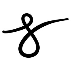 Hand-drawn ampersand (&) symbol line. Abstract random doodle icon.