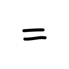 Hand-drawn equal line. Abstract random doodle icon.