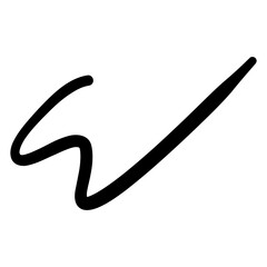 Hand-drawn W line. Abstract random doodle icon.