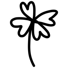 Four Leaf Clover Plant Hand-drawn Shape