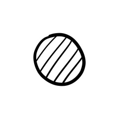 Circle scribble. Hand-drawn doodle shape icon.