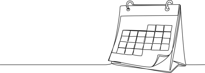 continuous single line drawing of a desk calendar, line art vector illustration © Christian Horz