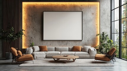 framed art mockup on a modern minimalist background, jpeg