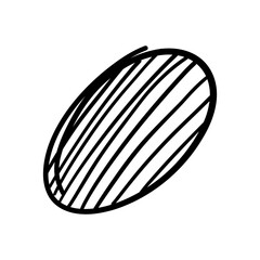 Oval scribble. Hand-drawn doodle shape icon.