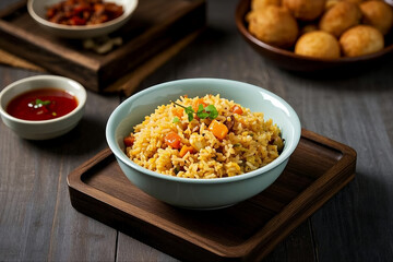 Delicious and spicy fried rice can be eaten at night at the restaurant