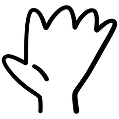 Hand Open Hand-drawn Shape