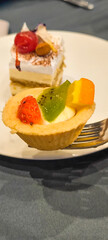 Cakes for snacks at receptions. Cakes are a popular party food.