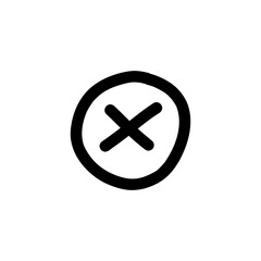 Obraz premium X Circle Hand-drawn Shape