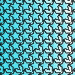 Seamless Horizontal Geometric Rainbow Wave Petals Deep Blue Background Vector Pattern